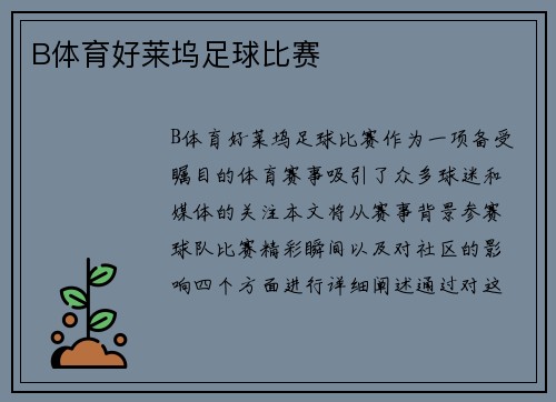 B体育好莱坞足球比赛